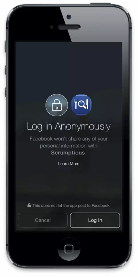 Facebook Anonymous Login